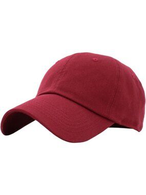 〽️Unisex Burgundy Adjustable Low Crown Baseball Cap Classic Cotton Plain Dad Hat